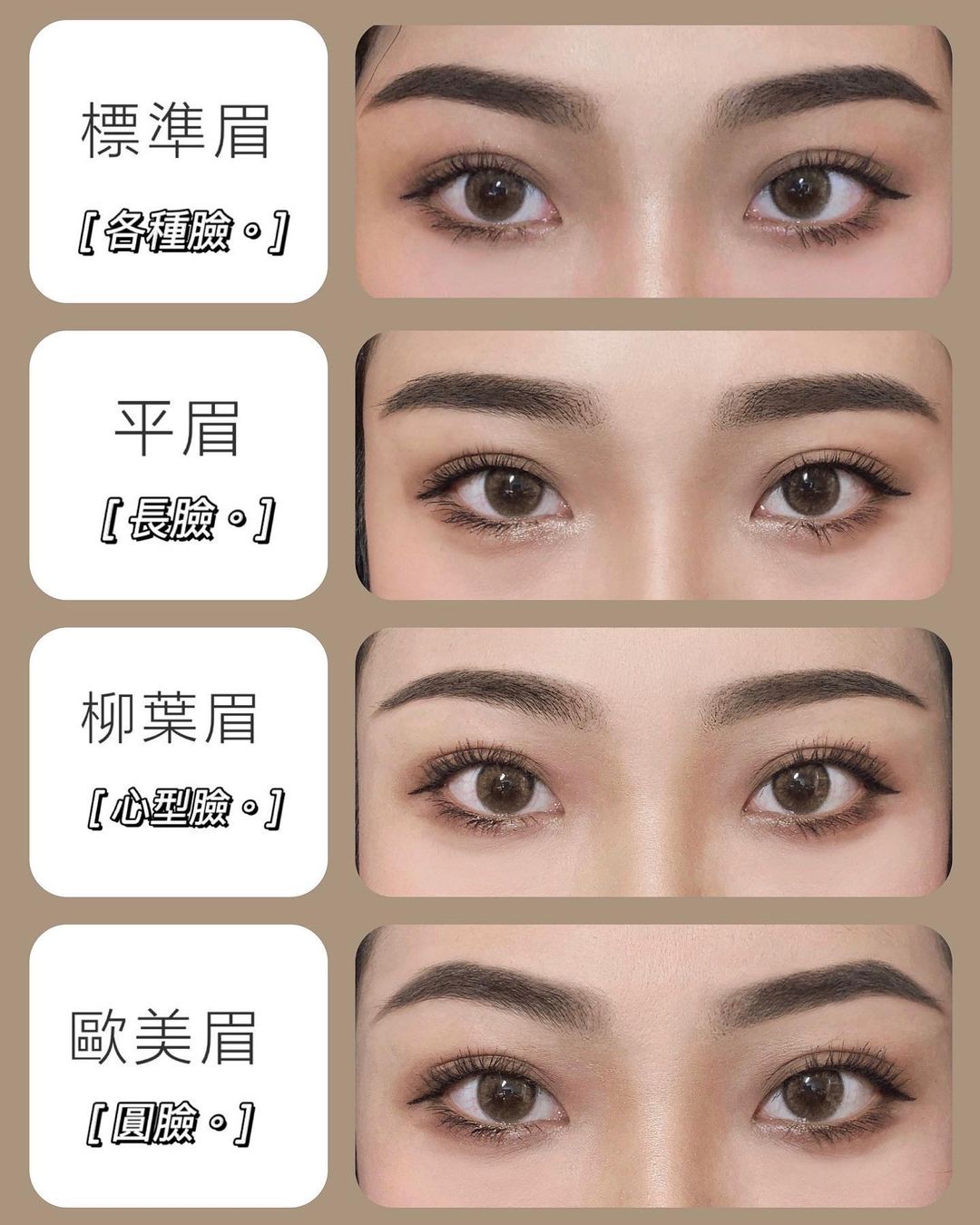 四種眉型💪🏼自然眉毛簡易教學
